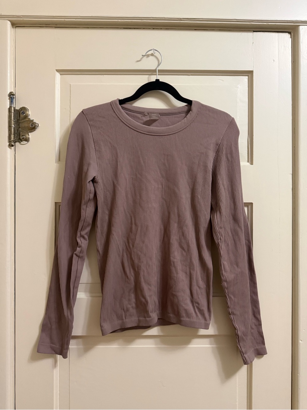Sunday Best Long Sleeve Ribbed Tee - Mauve Pink